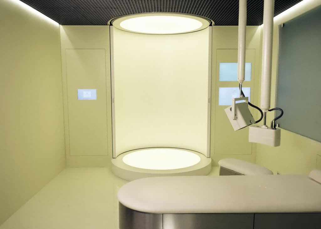 Futuristic clinic scanning room